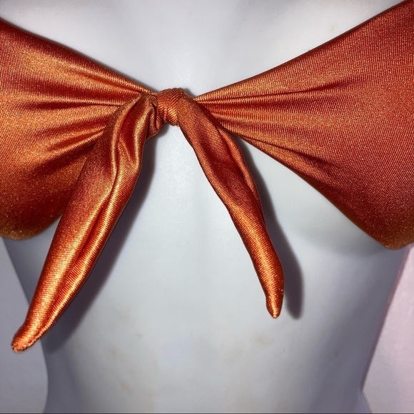 Salty Mermaid 2pc Bandeau Burnt Orange Bikini Set XS - Picture 3 of 9